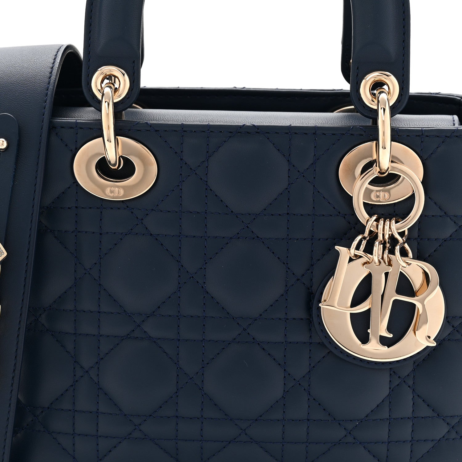 Christian Dior Lambskin Cannage Small My ABCDior Lady Dior Blue