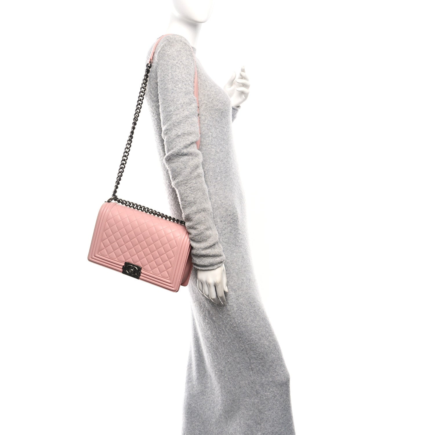Chanel Lambskin Quilted New Medium Boy Flap Light Pink
