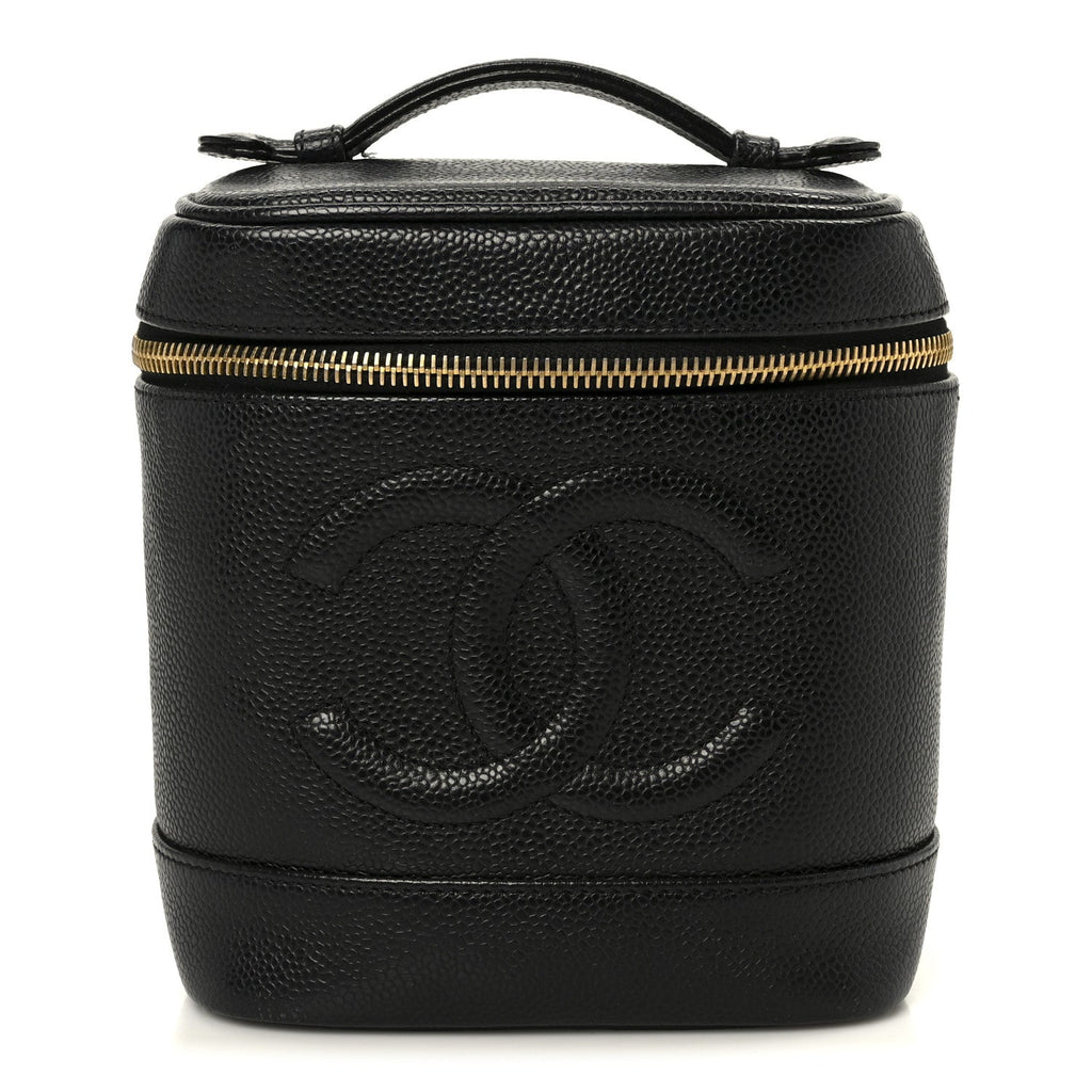 Chanel Caviar Vanity Cosmetic Case Black