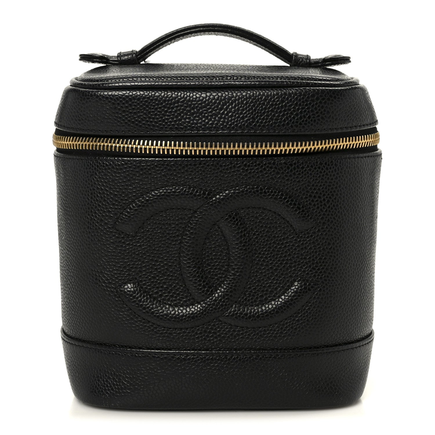 Chanel Caviar Vanity Cosmetic Case Black