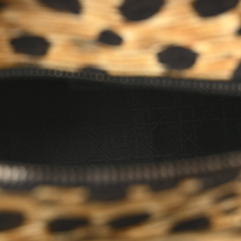 Christian Dior Canvas Leopard Print Medium Lady Dior