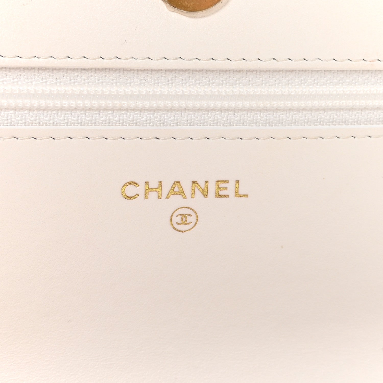 Chanel Shiny Crumpled Calfskin Quilted Chanel 19 Wallet On Chain WOC White