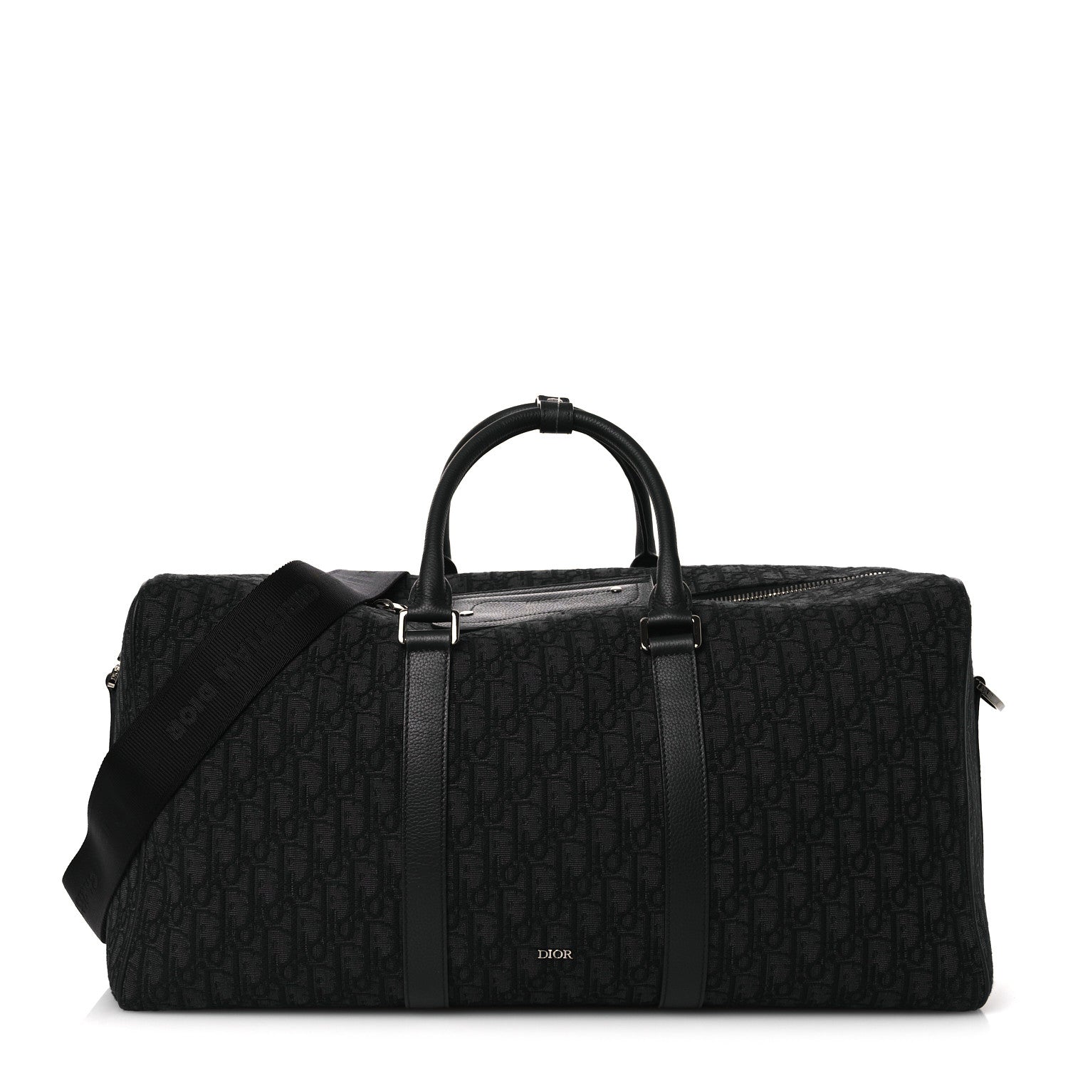 Christian Dior Oblique Jacquard Grained Calfskin Lingot 50 Black