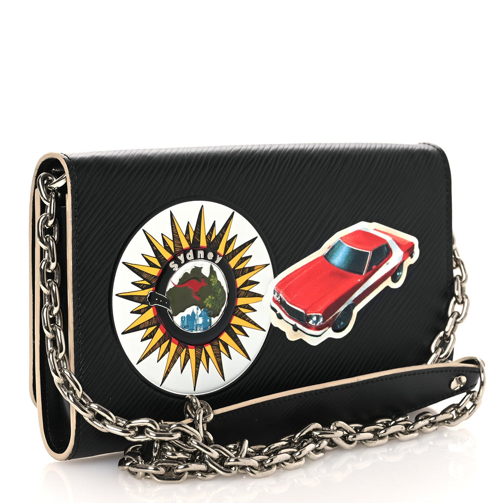 Louis Vuitton Epi World Tour Twist Chain Wallet Black