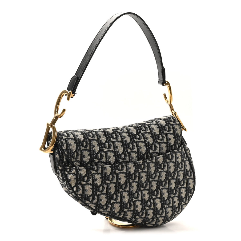 Christian Dior Oblique Saddle Bag Blue