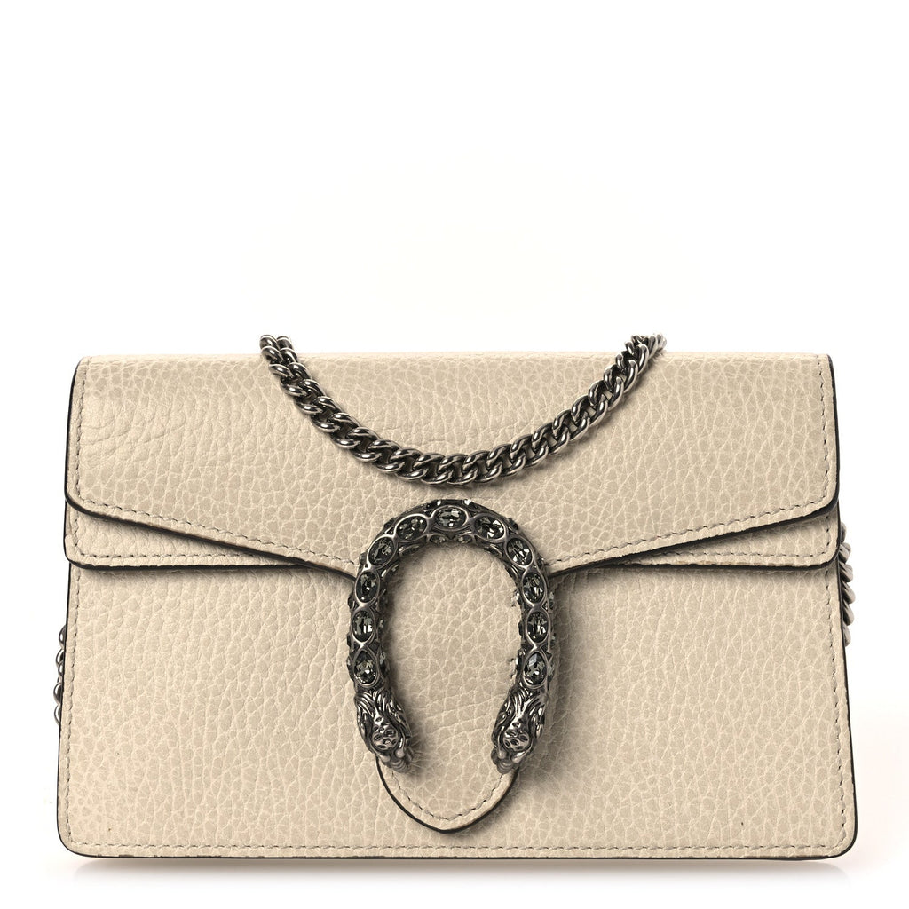 Gucci Dollar Calfskin Crystal Super Mini Dionysus Shoulder Bag Mystic White Black Diamond