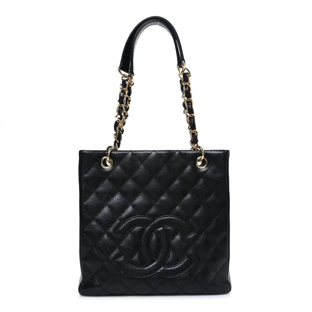 Chanel Caviar Quilted Petit Shopping Tote PST Black