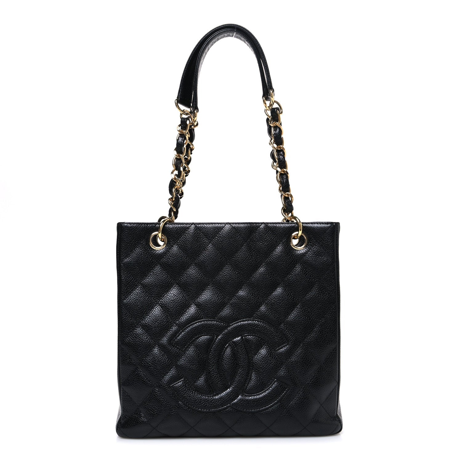 Chanel Caviar Quilted Petit Shopping Tote PST Black