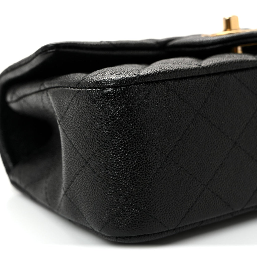 Chanel Caviar Quilted Mini Top Handle Rectangular Flap Black