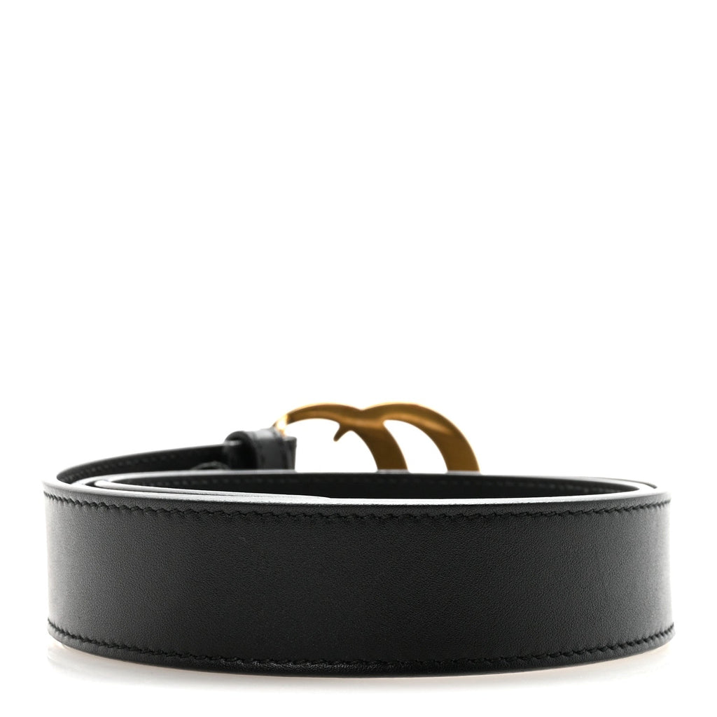 Gucci Calfskin Double G 80 32 Belt Black