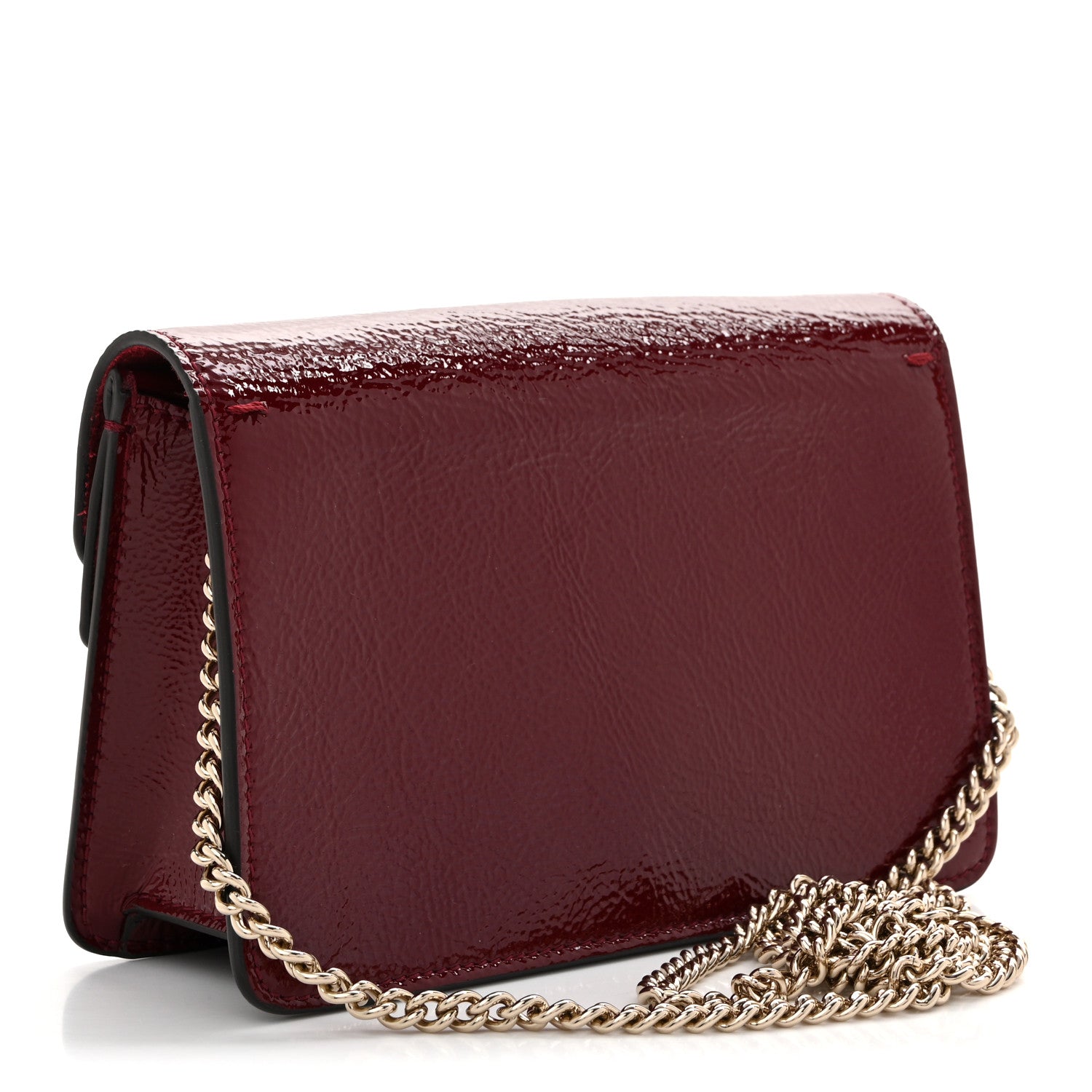 Gucci Crinkled Patent Mini Dionysus Shoulder Bag Rosso Ancora Red
