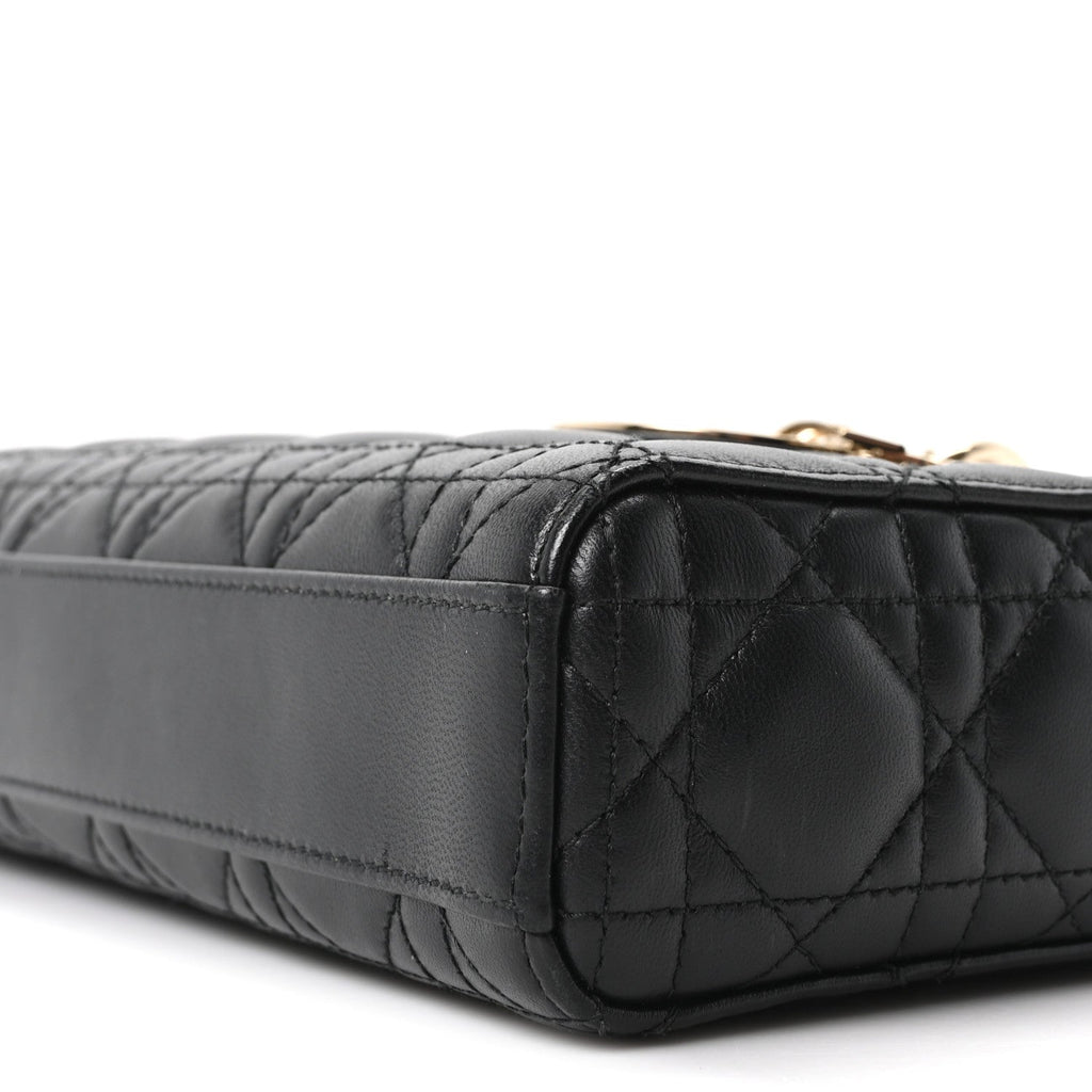Christian Dior Lambskin Cannage Medium Lady D-Joy Black