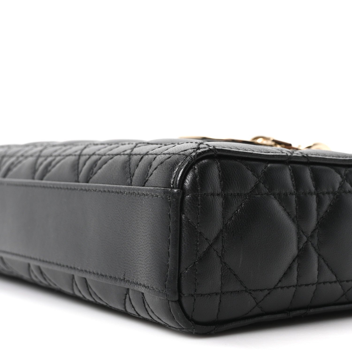Christian Dior Lambskin Cannage Medium Lady D-Joy Black