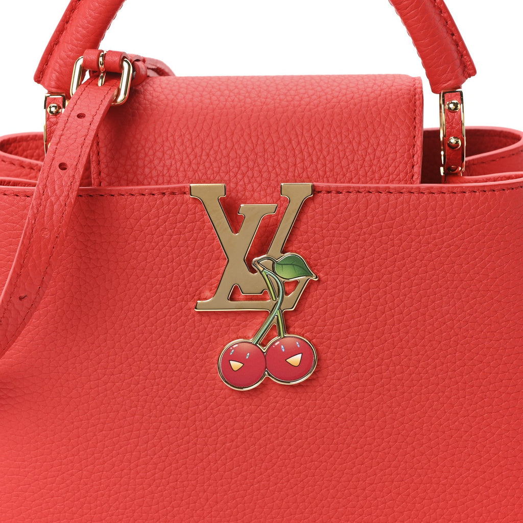 Louis Vuitton LV X TM Taurillon Cerises Capucines BB Rouge