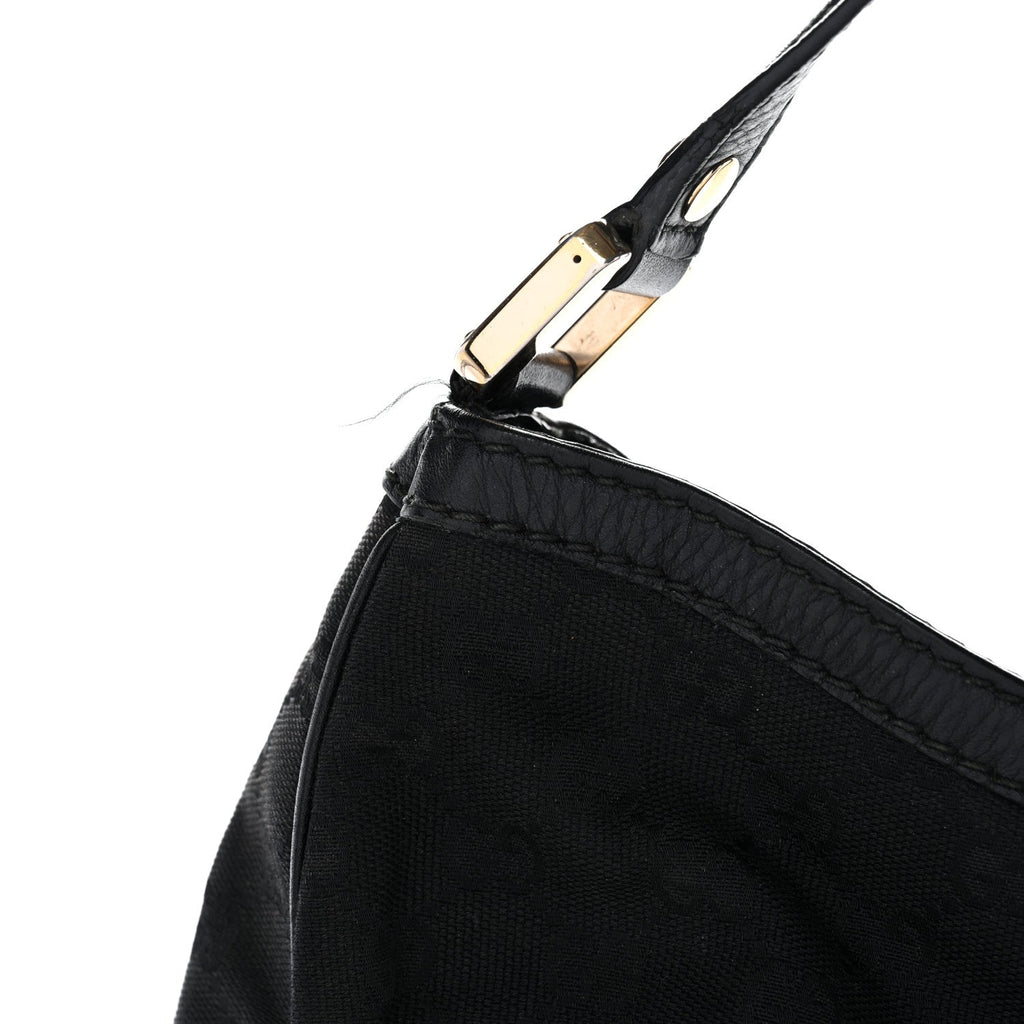 Gucci Monogram Large New Ladies Web Hobo Black