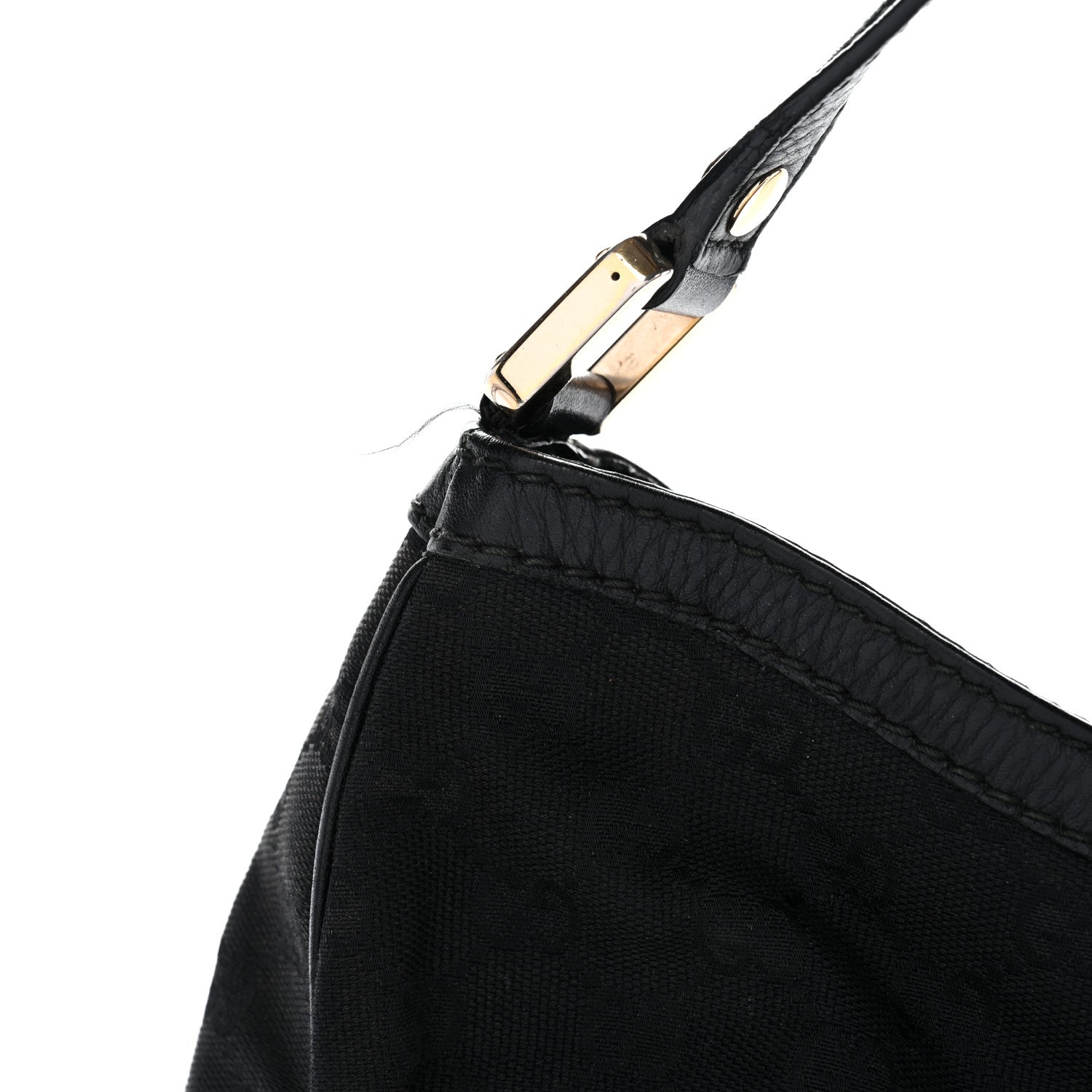 Gucci Monogram Large New Ladies Web Hobo Black