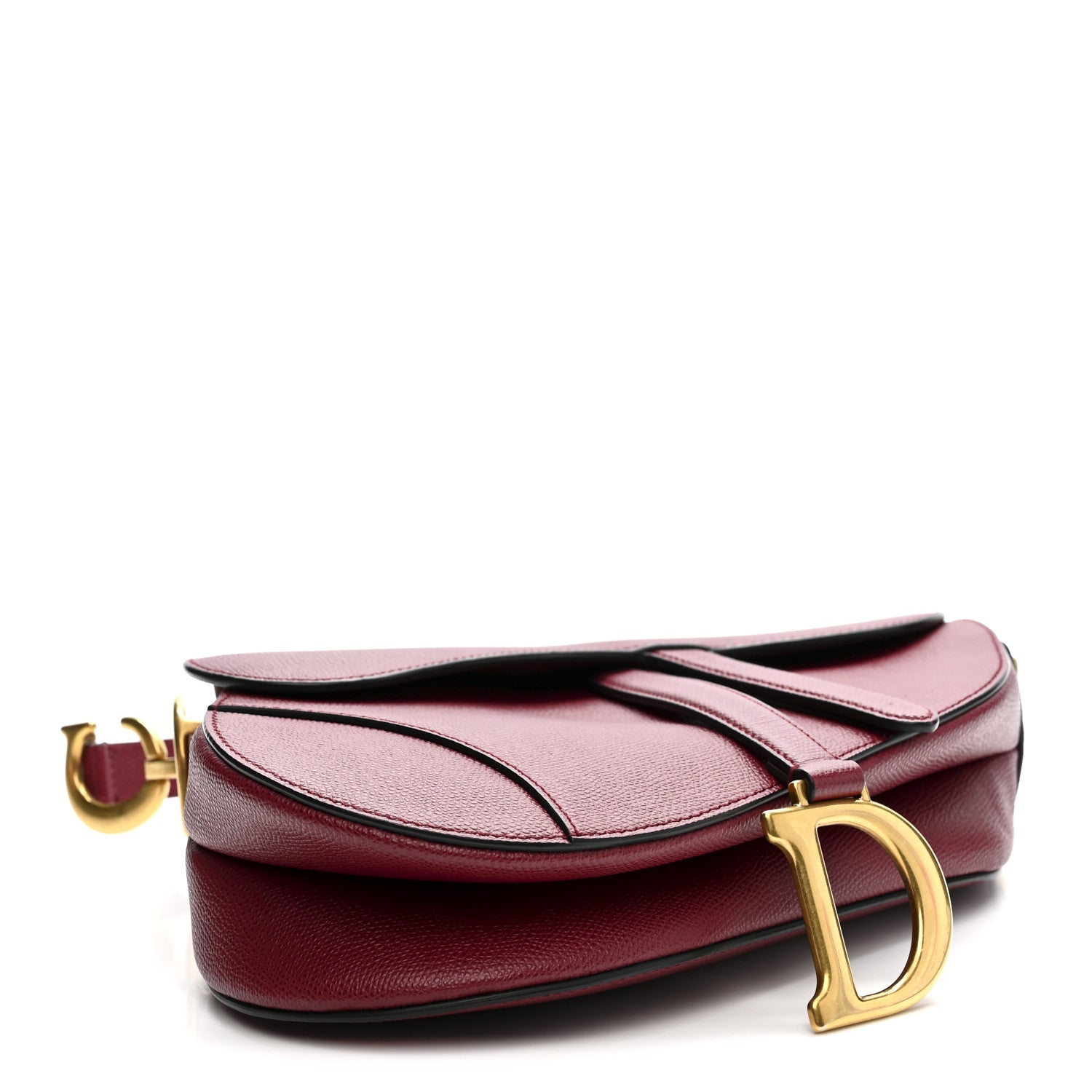 Christian Dior Grained Calfskin Saddle Bag Red