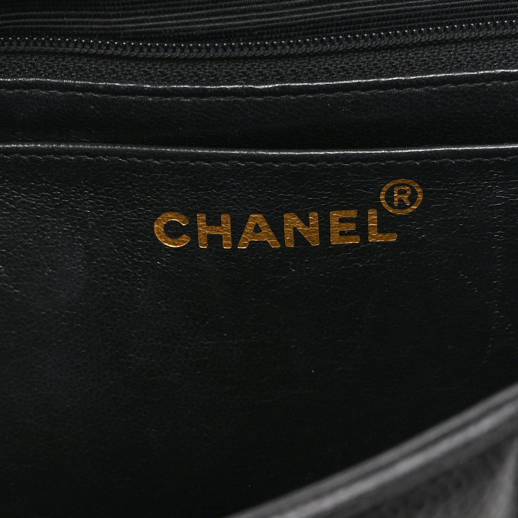 Chanel Caviar Vertical Quilted Jumbo Single Flap Black