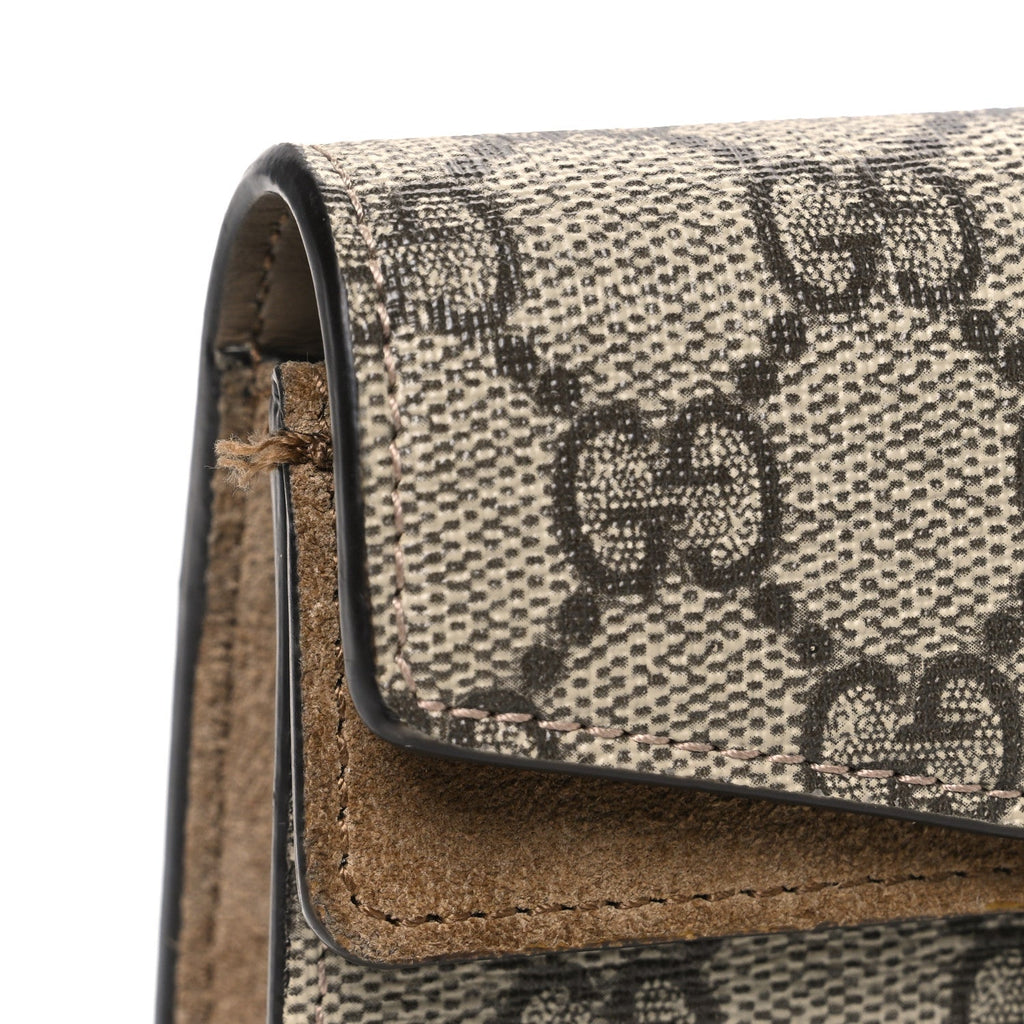 Gucci GG Supreme Monogram Super Mini Dionysus Shoulder Bag Taupe