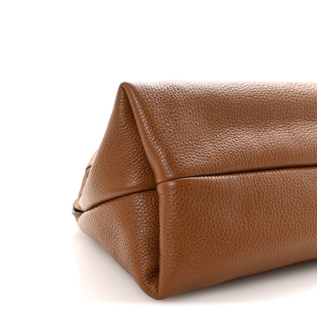 Gucci Grained Calfskin Softbit Medium Shoulder Bag Brown