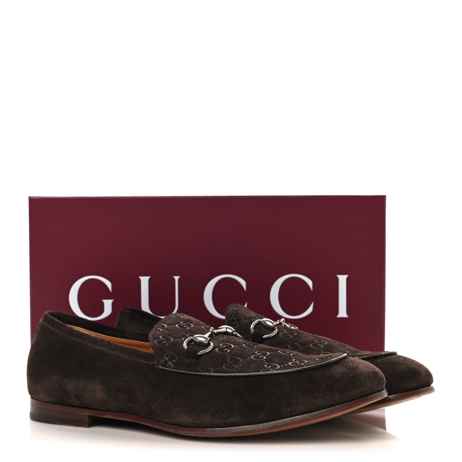 Gucci Luxury Suede GG Monogram Horsebit Mens Jordy Loafers 12 Night Cocoa