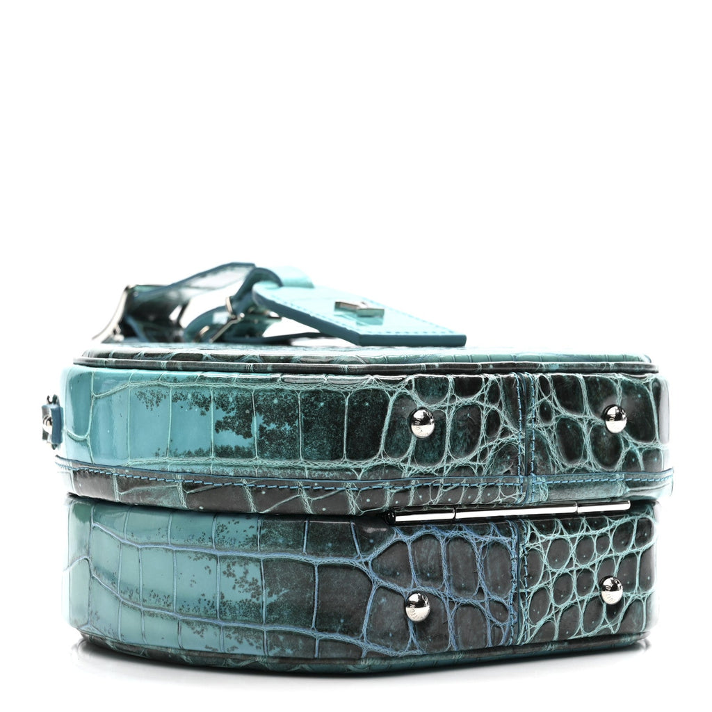 Louis Vuitton Crocodile Petite Boite Chapeau Turquoise