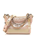 Chanel Iridescent Aged Calfskin Quilted Small Gabrielle Hobo Light Pink