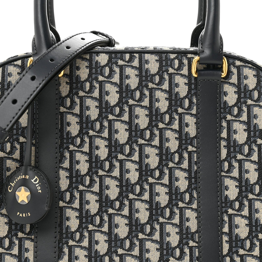 Christian Dior Oblique Large D-Vibe Bowling Bag Navy