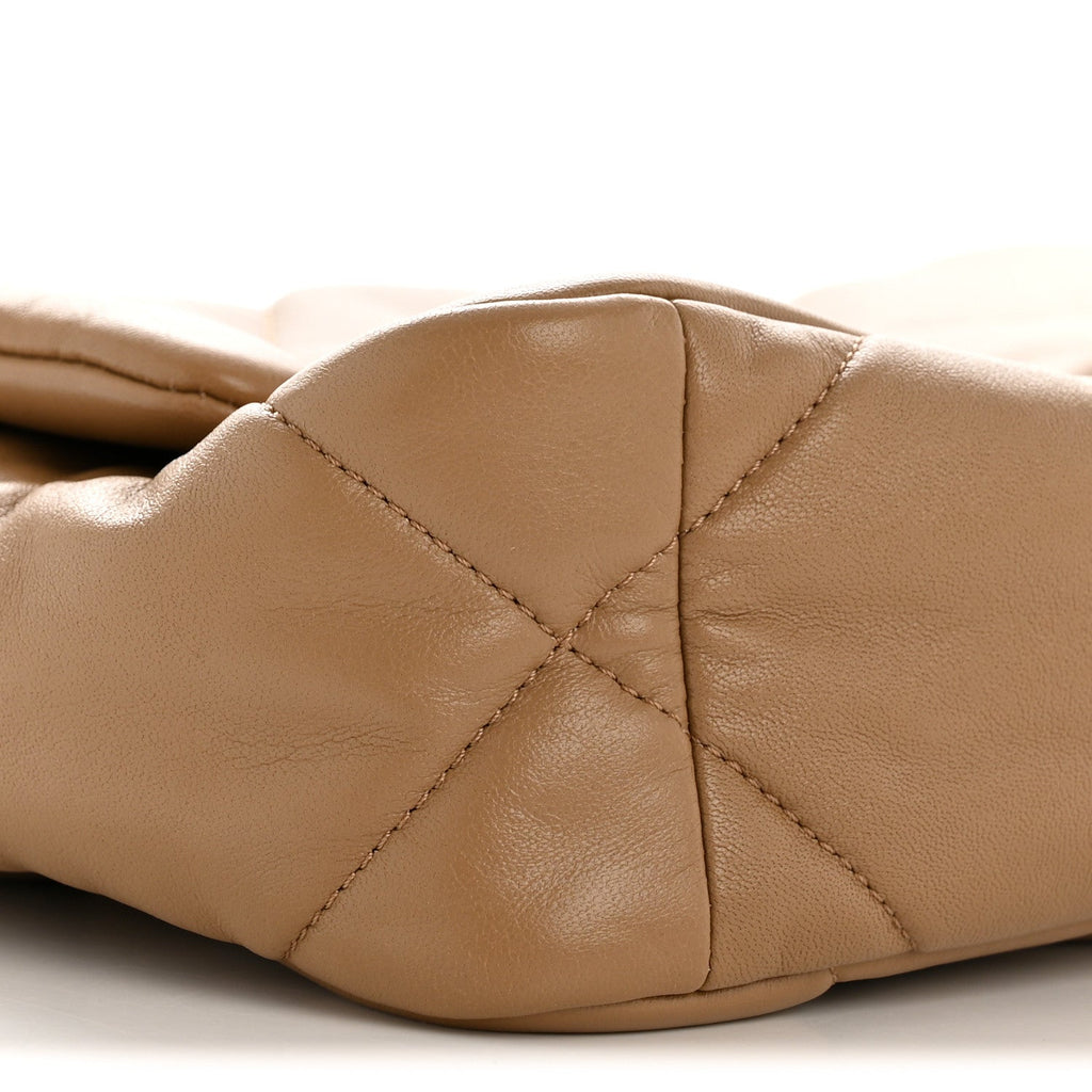 Chanel Lambskin Quilted Medium Chanel 19 Flap Beige