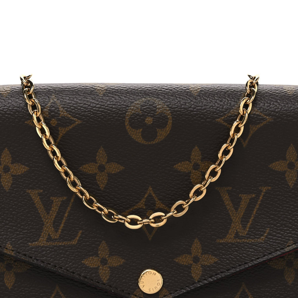 Louis Vuitton Monogram Pochette Felicie Chain Wallet Fuchsia