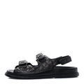 Grained Calfskin Velcro Dad Sandals 39 Black