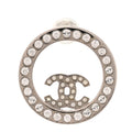Crystal CC Round Single Earring Silver