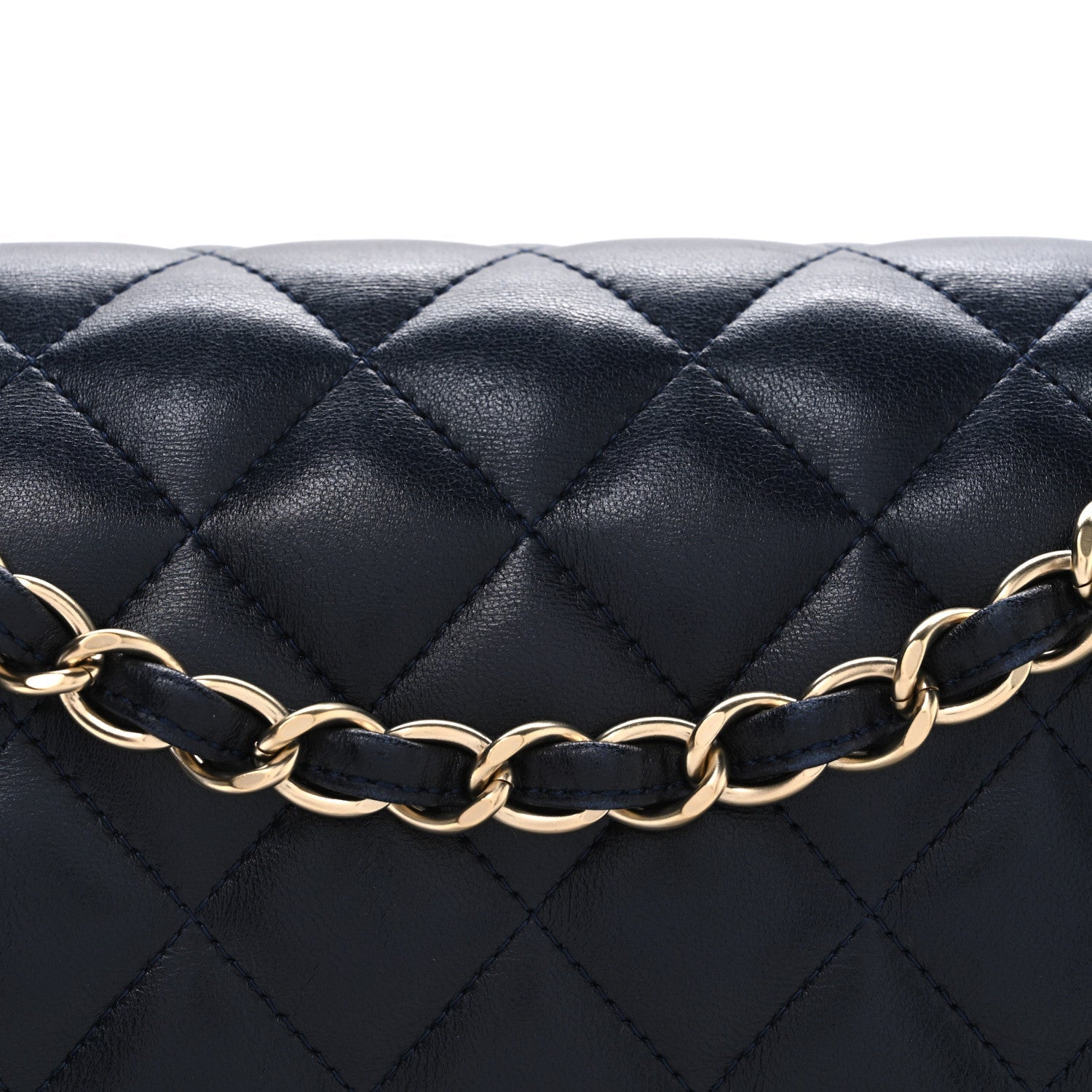 Chanel Lambskin Quilted Jumbo Double Flap Navy