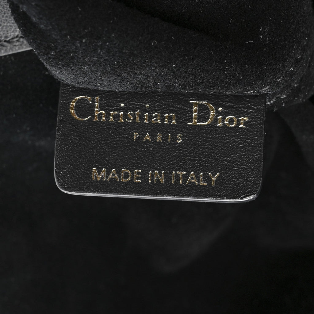 Christian Dior Tweed Cannage Large Toujours Black White