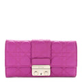 Christian Dior Lambskin Cannage Miss Dior Chain Wallet Dark Pink
