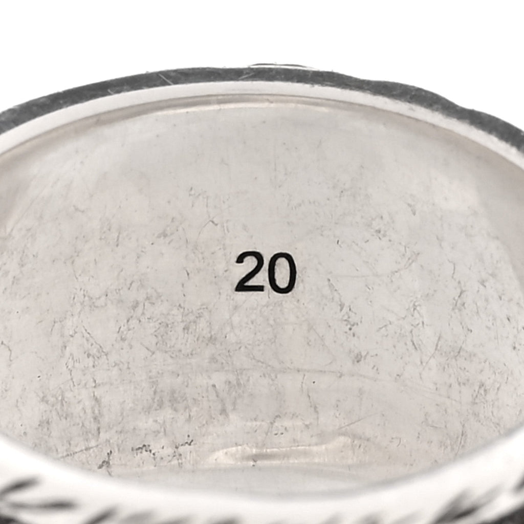 Gucci Sterling Silver Resin Feline Garden Ring 60 9 Green