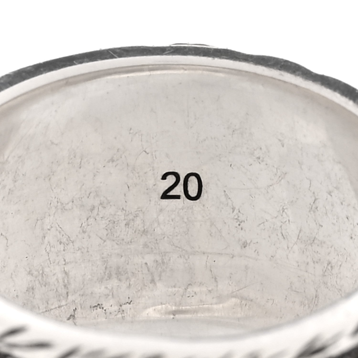 Gucci Sterling Silver Resin Feline Garden Ring 60 9 Green