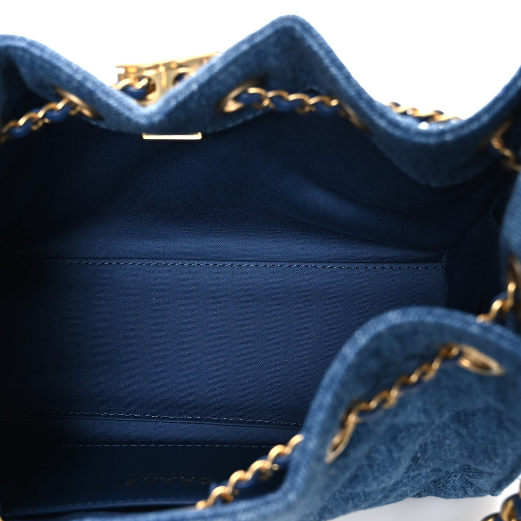 Chanel Washed Denim Quilted Mini Chanel 25 Handbag Blue