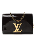 Louis Vuitton Patent Louise GM Chain Clutch Amarante