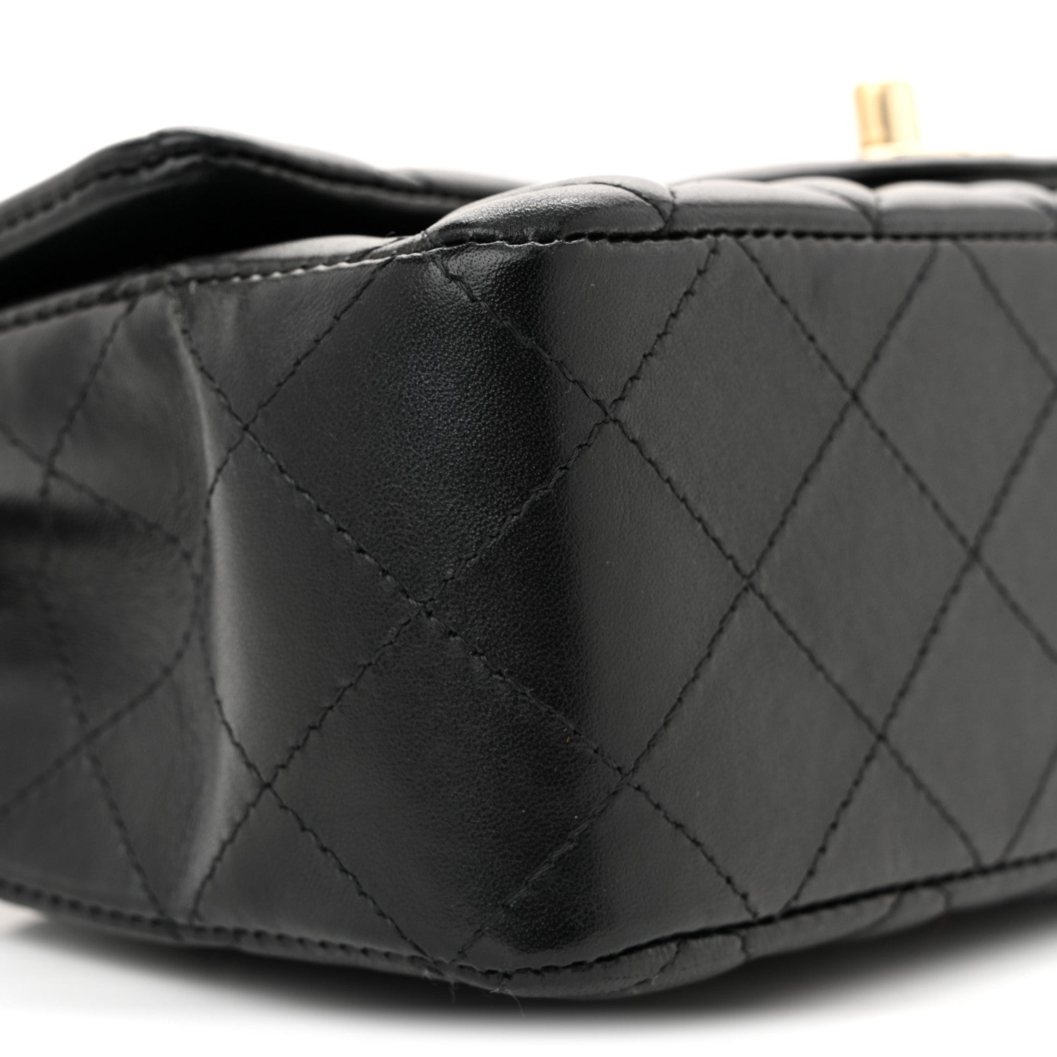 Chanel Lambskin Quilted Mini Rectangular Flap Black