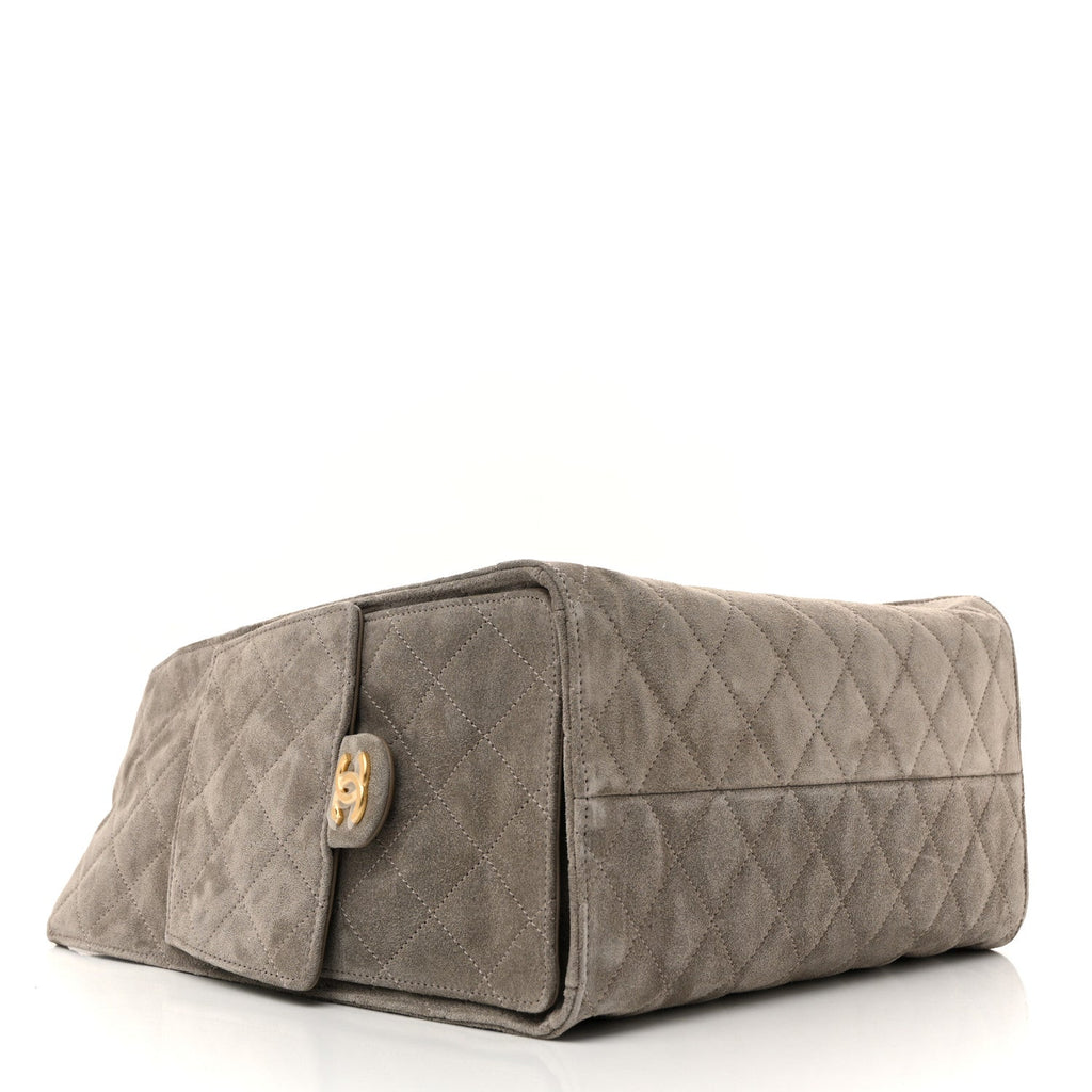 Chanel Suede Quilted Medium Chanel 25 Handbag Grey