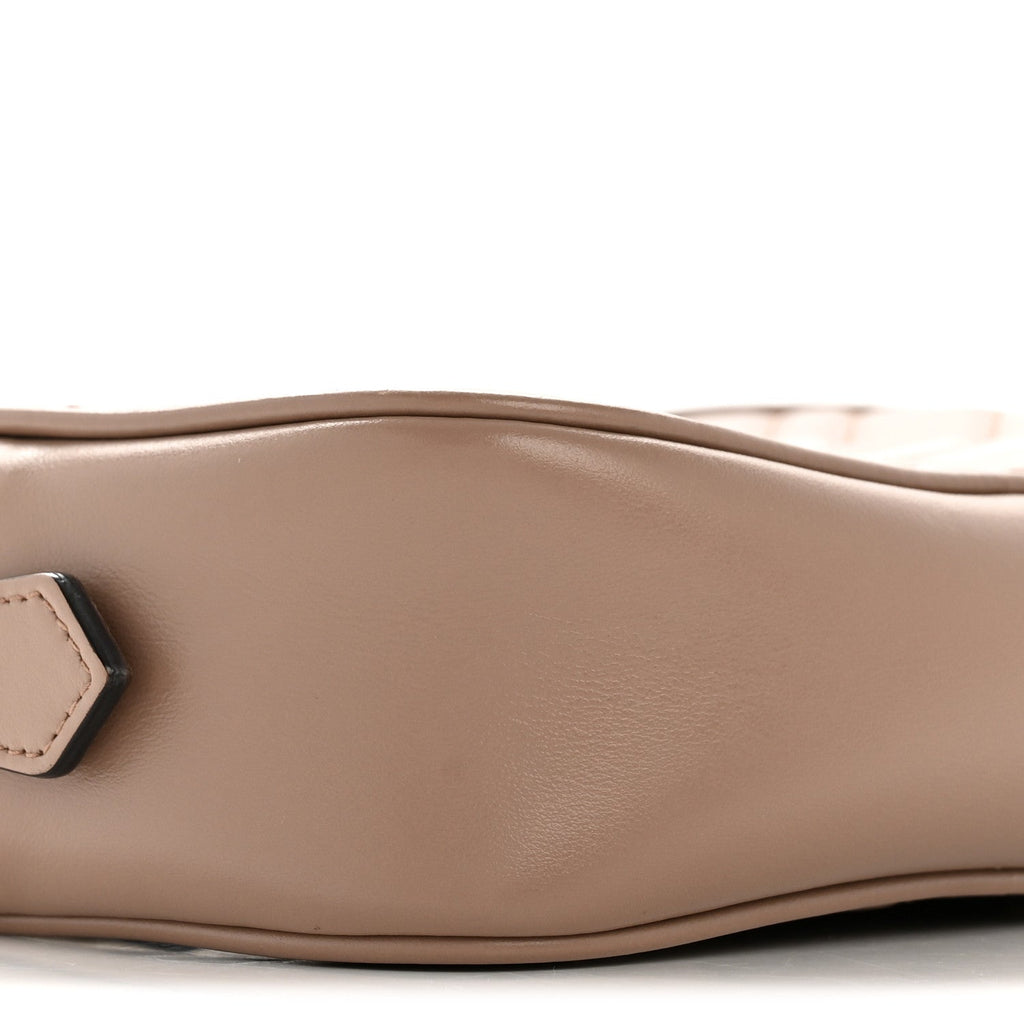 Gucci Calfskin Matelasse Mini GG Marmont Chain Shoulder Bag Porcelain Rose