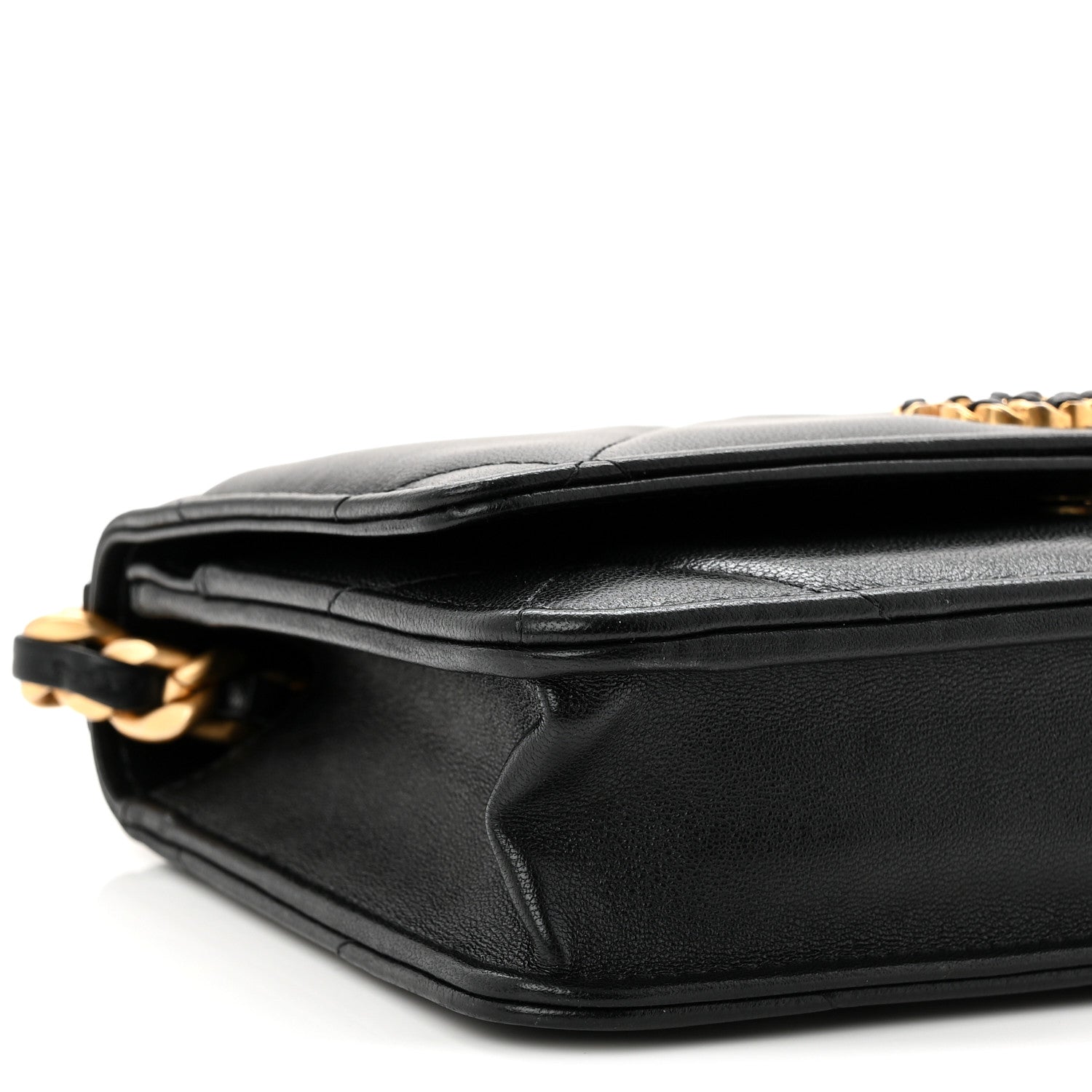 Chanel Lambskin Quilted Chanel 19 Wallet On Chain WOC Black
