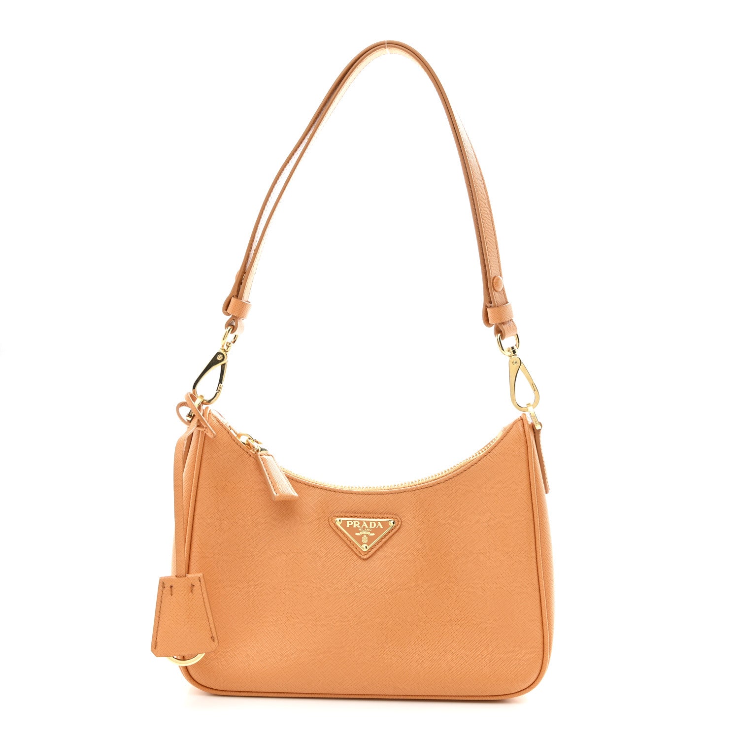 Prada Saffiano Lux Mini Re-Edition Shoulder Bag Arancio