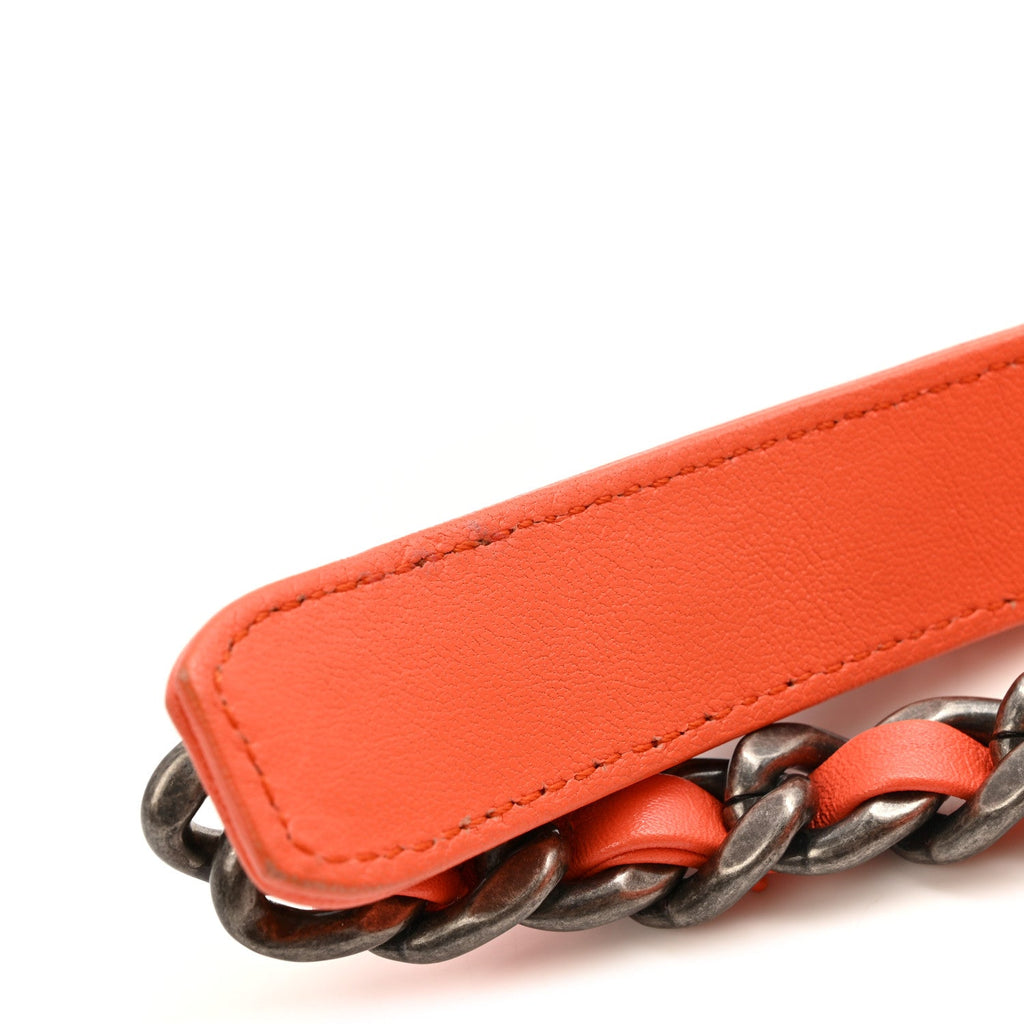 Chanel Goatskin Quilted Medium Chanel 19 Flap Orange