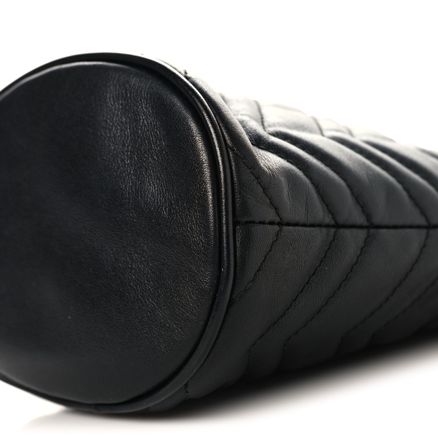 Gucci Calfskin Matelasse Mini GG Marmont 2.0 Bucket Bag Black
