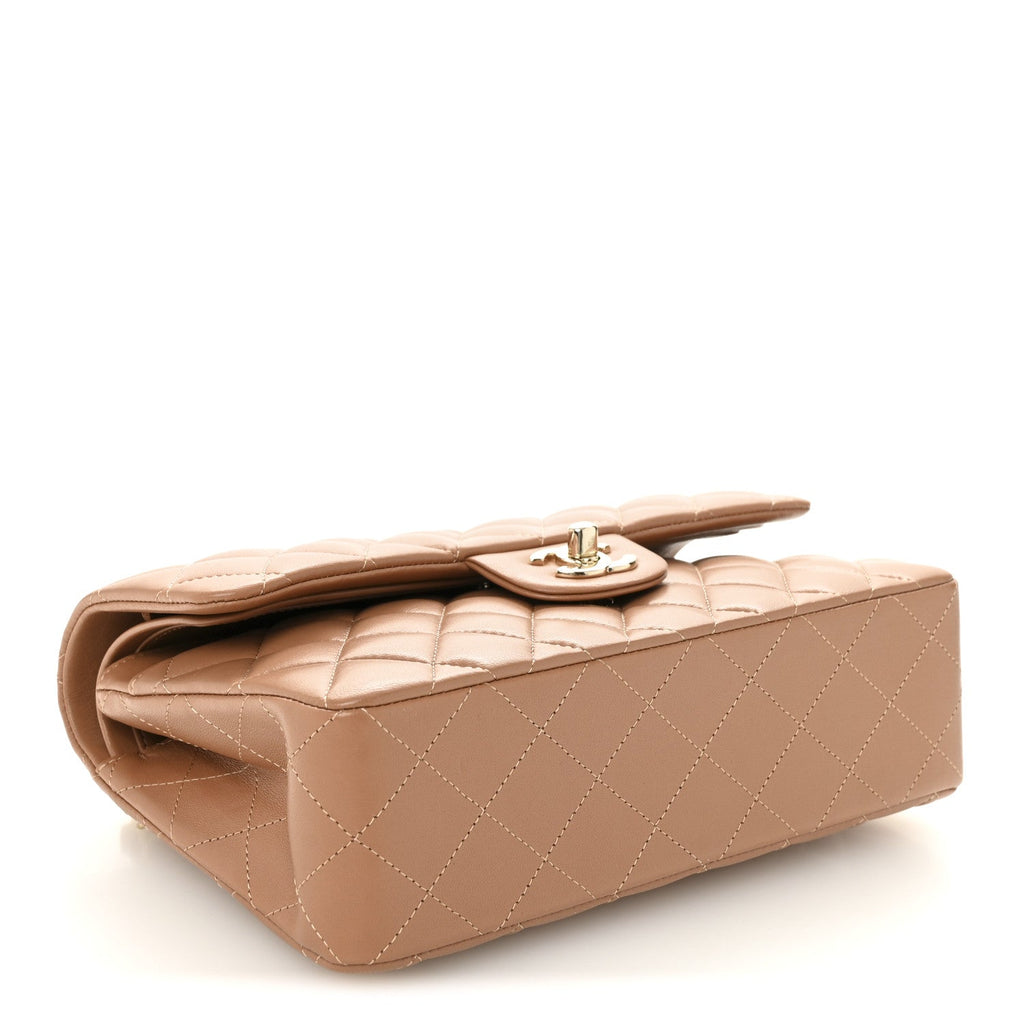 Chanel Lambskin Quilted Small Double Flap Brown