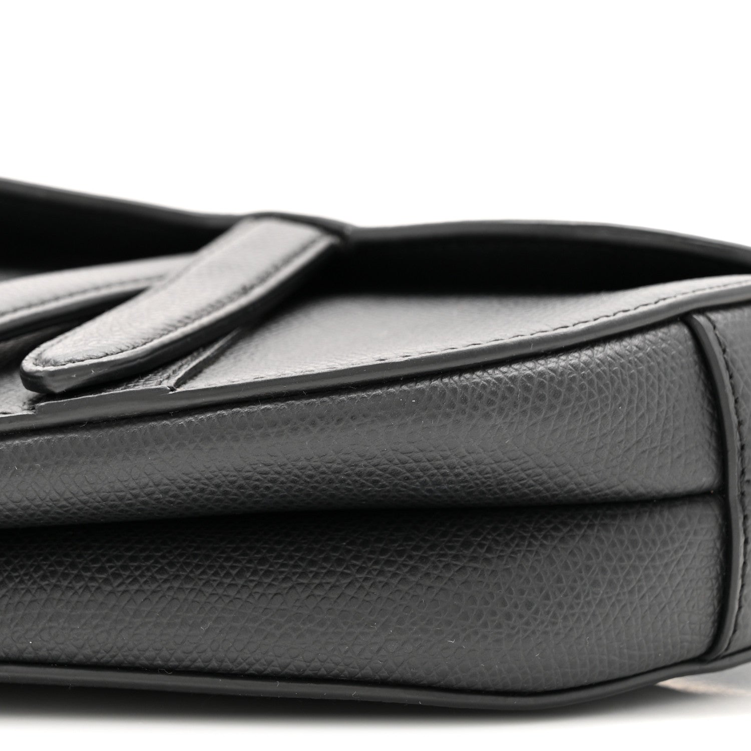 Christian Dior Grained Calfskin Mini Saddle Bag Black