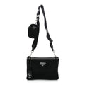 Prada Re-Nylon Saffiano Re-Edition 2000 Double Zip Crossbody Bag Black