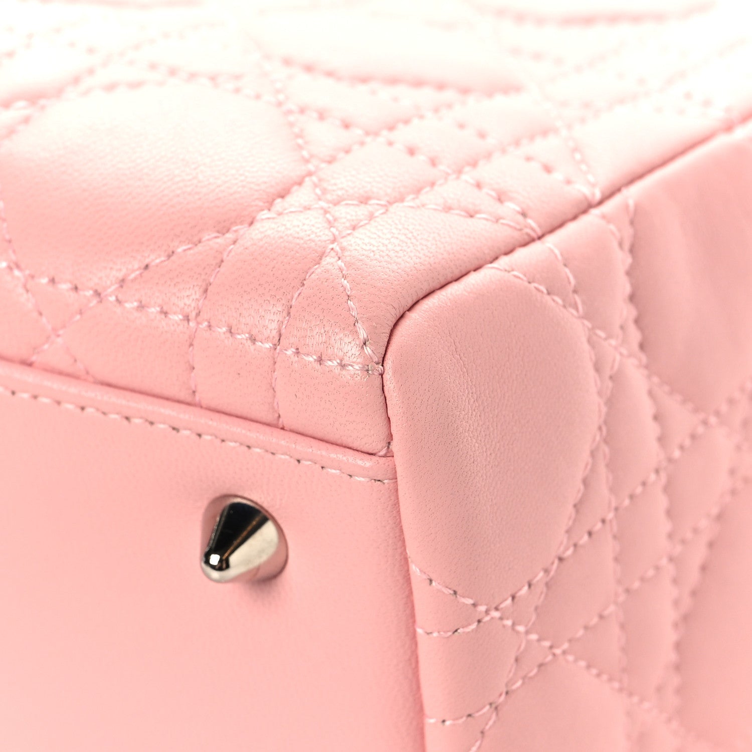 Christian Dior Lambskin Cannage Medium Lady Dior Light Pink